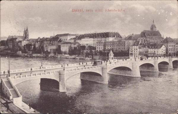 Basel, neue mittl. Rheinbrücke Vorderseite