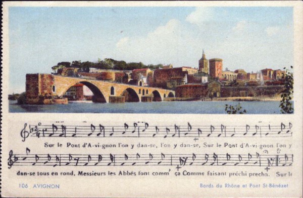 Avignon - Bords du Rhône et Pont St-Bénézet