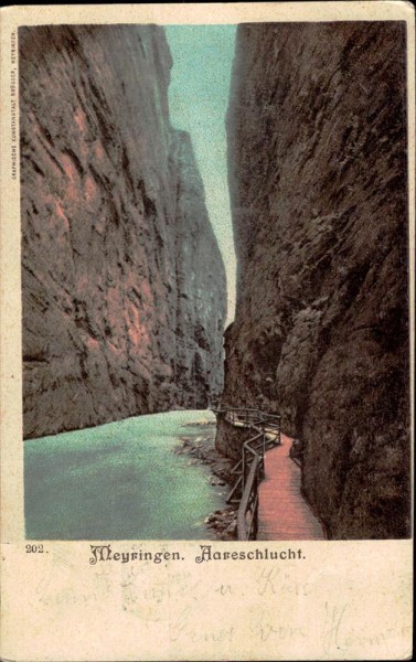 Meiringen. Aareschlucht Vorderseite