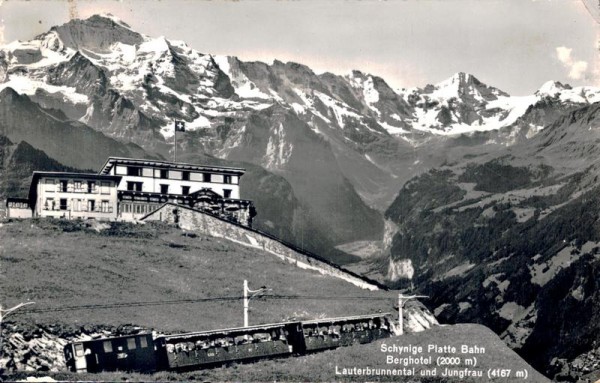 Schynige Platte, Bahn, Berghotel, Lauterbrunnen und Jungfrau Vorderseite