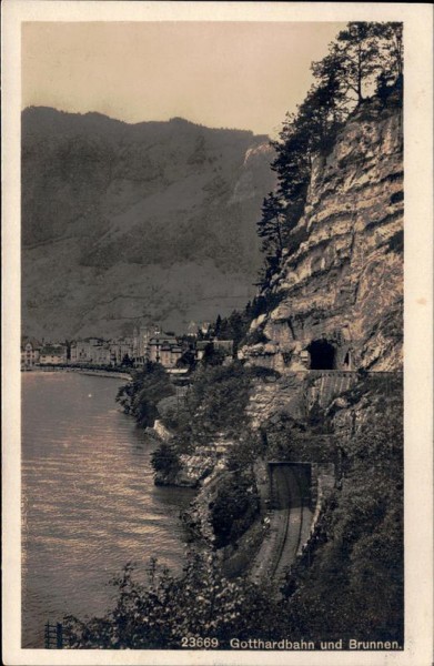 Gotthardbahn und Brunnen Vorderseite
