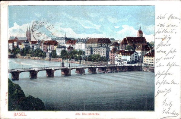 Basel - Alte Rheinbrücke Vorderseite