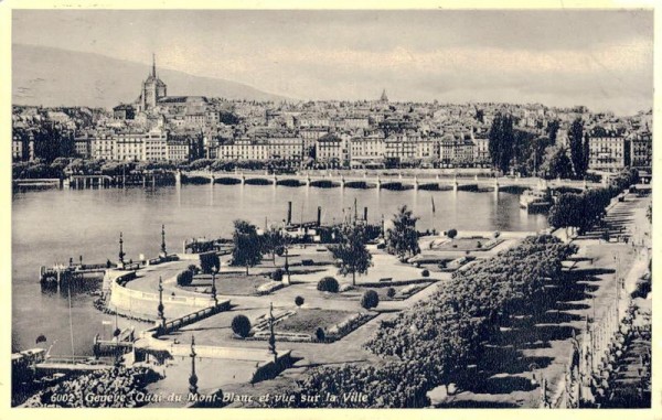 Genève. Quai du Mont-Blanc, et vue sur la Villa. 1941 Vorderseite