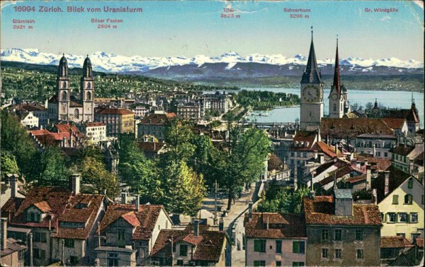 Zürich. Blick vom Uraniaturm  Vorderseite