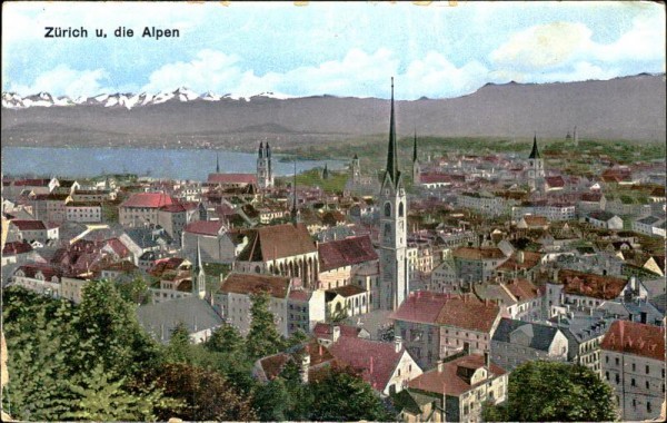 Zürich und die Alpen Vorderseite