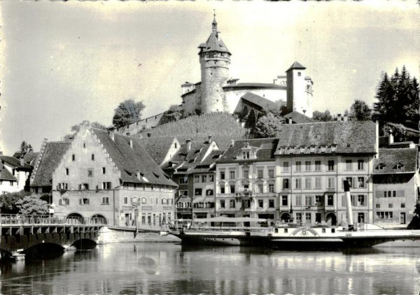 Rheinpartie mit Munot, Schaffhausen Vorderseite