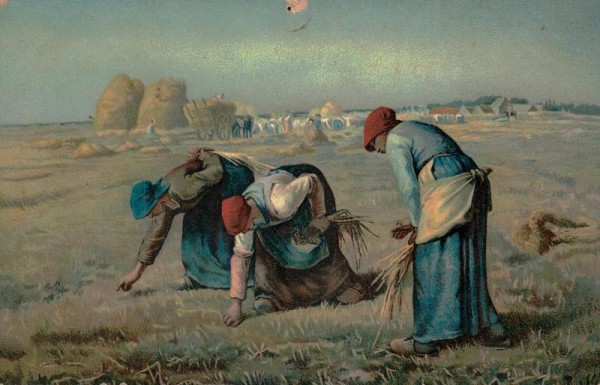 "Ährenleserinnen"  von Jean François Millet im 19. Jhdt. Vorderseite
