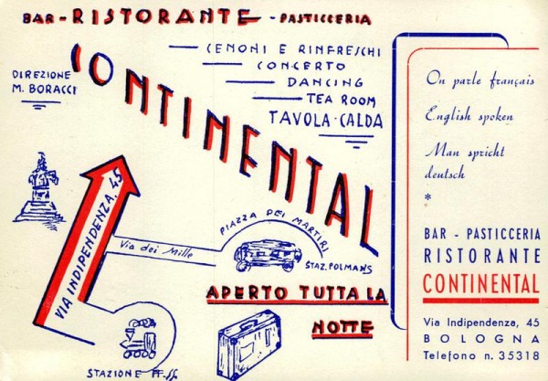 Bologna, Bar-Pasticceria Ristorante Continental Vorderseite