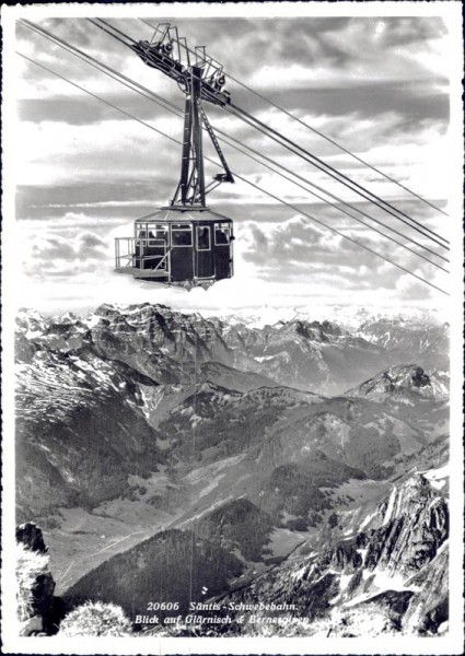 Säntis - Schwebebahn. Blick auf Glärnisch & Berneralpen Vorderseite
