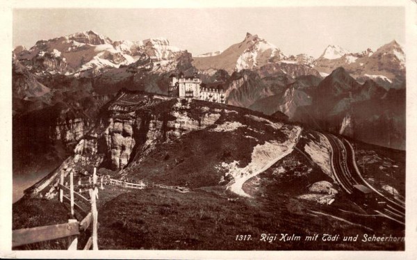 Rigi Kulm mit Tödi und Scheerhorn Vorderseite
