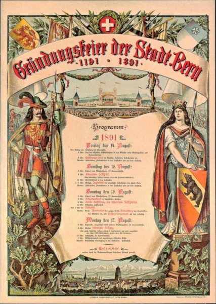 Gründungsfeier der Stadt Bern 1891, REPRODUKTION Vorderseite