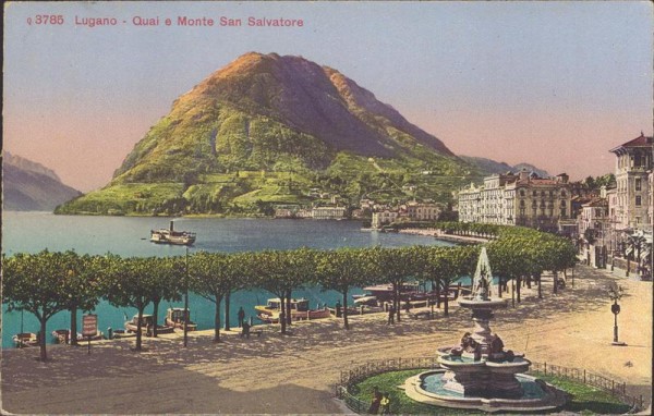 Lugano - Quai e Monte San Salvatore (912 m) Vorderseite