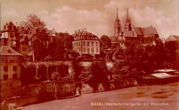 Basel, Deutschrittengarten mit Rheinpfalz Vorderseite