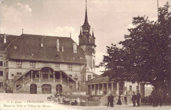 Fribourg - Hôtel de Ville et Tilleul de Morat