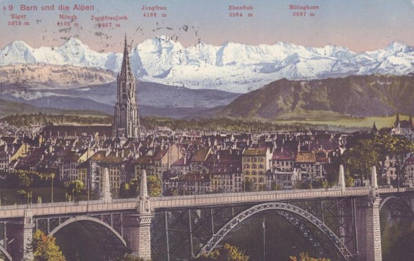 Bern und die Alpen Vorderseite