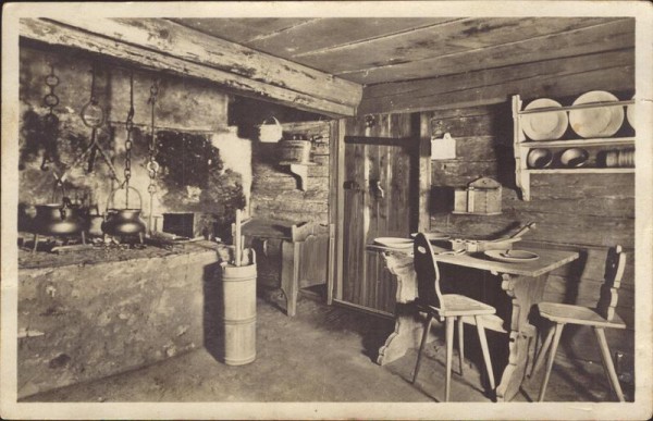 Wildhaus. Küche im Zwinglihaus Vorderseite