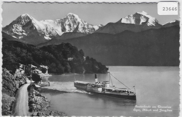 Beatenbucht am Thunersee mit Dampfschiff "Beatus"