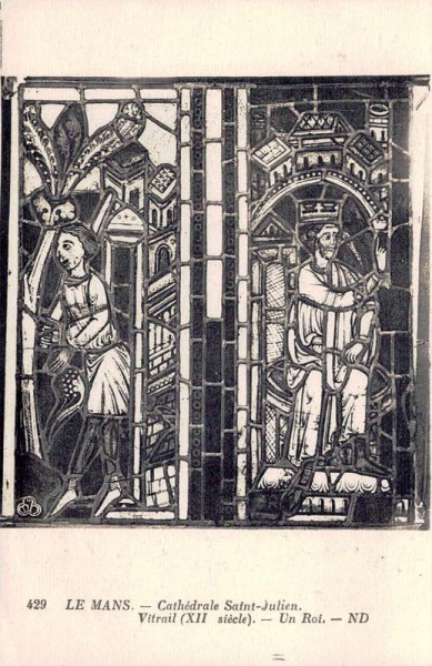 Les Mans - Cathédrale Saint - Julien Vitrail (XII siècle). - Un Roi. - ND Vorderseite
