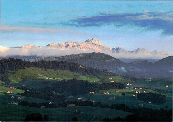 Appenzellerland, Aussicht vom Restaurant Rechberg Herisau Vorderseite