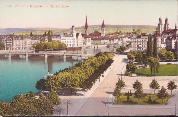 Zürich - Utoquai und Quaibrücke