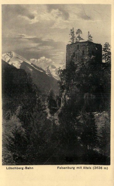 Lötschberg-Bahn, Felsenburg mit Altels Vorderseite