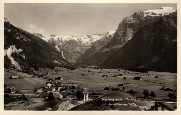 Engelberg gegen Oberberg mit Spannörter und Titlis. 1934 Vorderseite