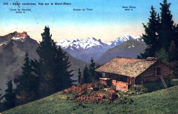Alpes Vaudoises. Vue sur le Mont-Blanc. Vorderseite