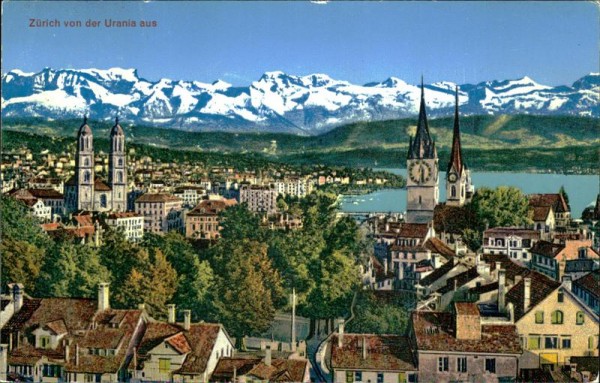 Zürich von der Urania aus Vorderseite