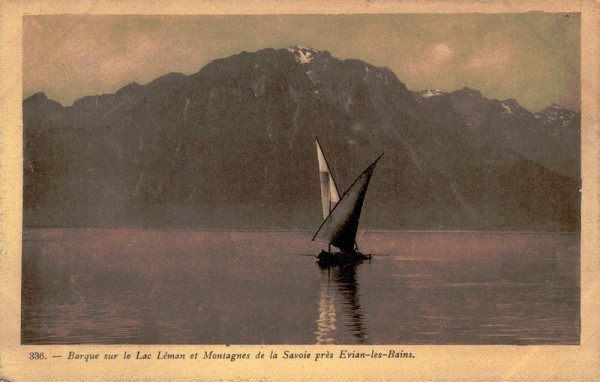 Barque sur le Lac Léman et Montagnes de la Savoie près Evian-les-Bains Vorderseite