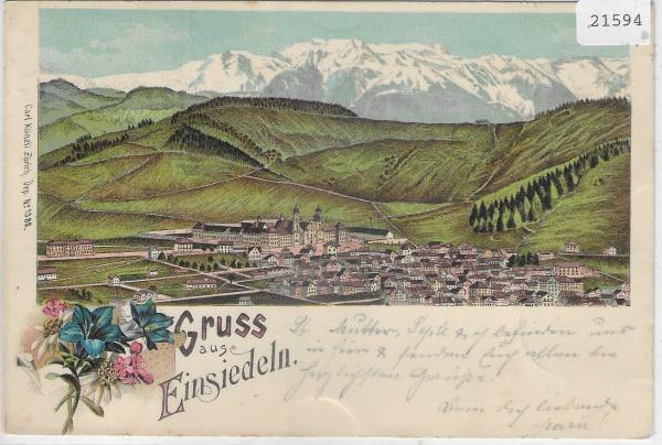 Gruss aus Einsiedeln - Litho 1898