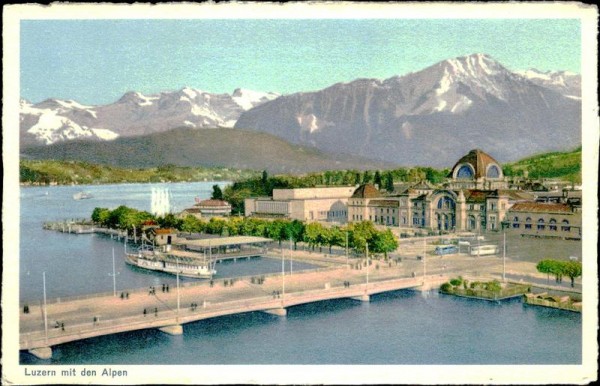 Luzern mit den Alpen Vorderseite