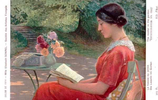 Mile Elisabeth SONREL: Die Lehrerin im Garten Vorderseite