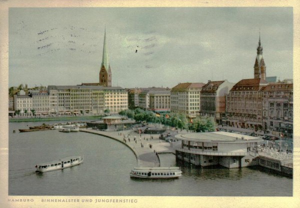 Hamburg, Binnenalster und Jungfernstieg Vorderseite
