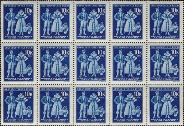 Grossdeutsches Reich, Briefmarkenbogen Vorderseite