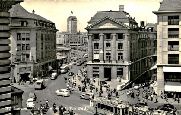 Lausanne, Place St. Francois et la Tour Bel'Air Vorderseite