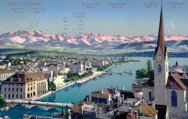 Zürich und die Alpen  Vorderseite