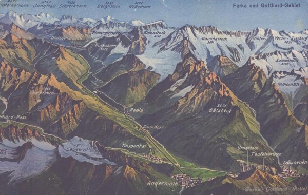 Furka und Gotthardgebiet Vorderseite