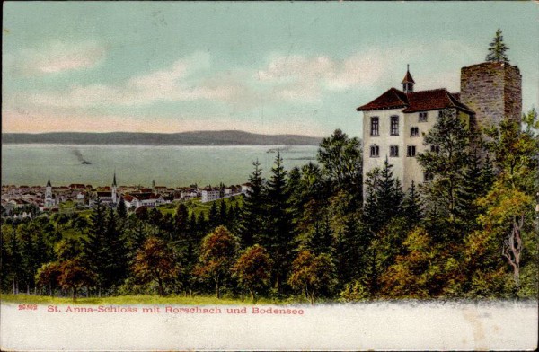 St. Anna-Schloss mit Rorschach und Bodensee. 1903