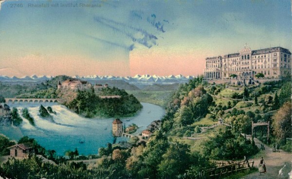 Rheinfall mit Institut Rhenania Vorderseite