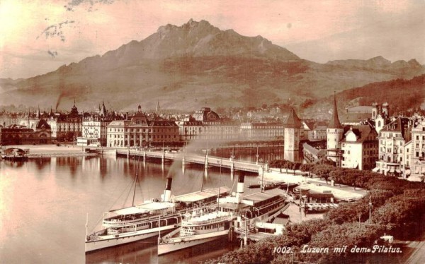 Luzern mit dem Pilatus. 1921 Vorderseite