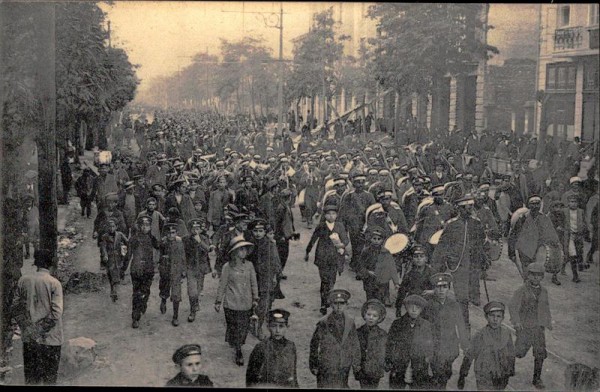 Balkankriege 1912/1913, Abmarsch des Heeres zur Grenze Vorderseite
