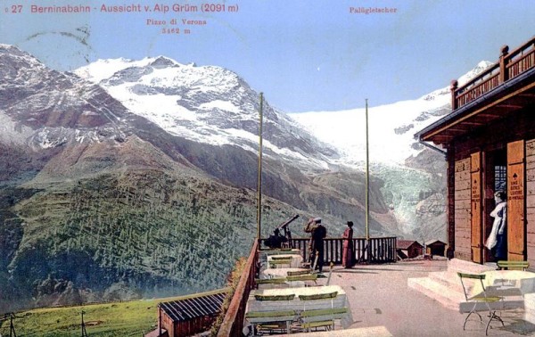Berninabahn - Aussicht v. Alp Grüm. 1921 Vorderseite