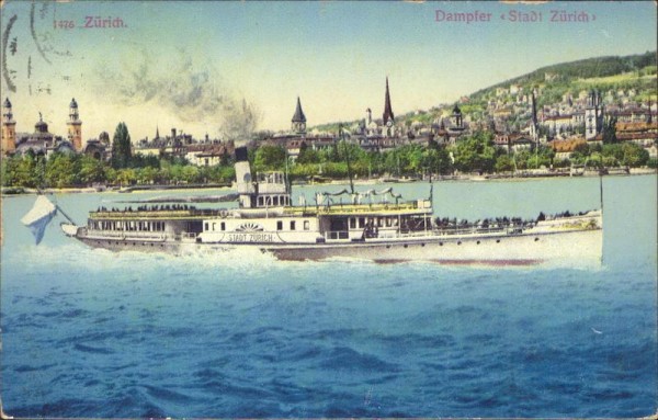 Zürich, Dampfer Stadt Zürich Vorderseite