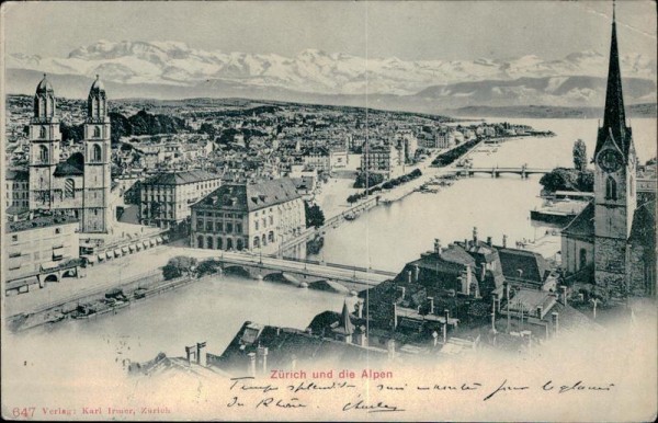 Zürich und die Alpen Vorderseite