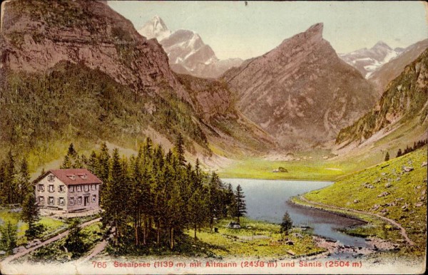 Seealpsee mit Altmann und Säntis