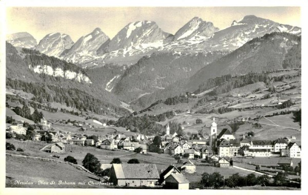 Nesslau, Neu St. Johann mit Churfirsten Vorderseite