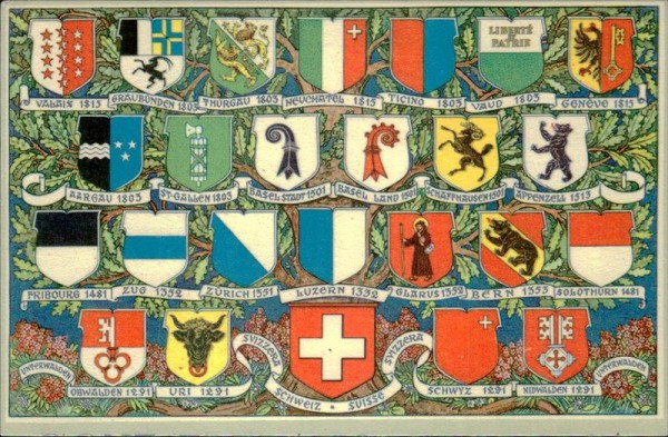 Schweizer Kantone Vorderseite