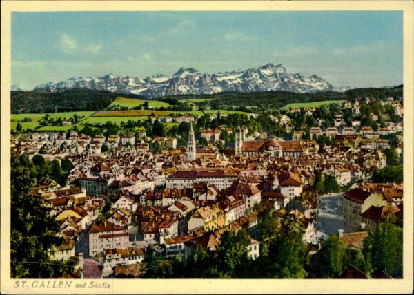 St.Gallen mit Säntis Vorderseite