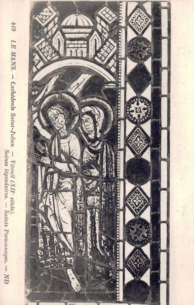 Le Mans. - Cathédrale Saint-Julien - Vitrail (XII sièncle). Scènes légendaires. - Saints Personnages. - ND Vorderseite