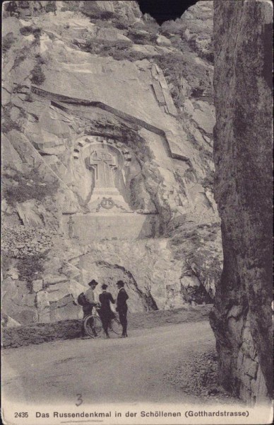 Das Russendenkmal in der Schöllenen Vorderseite